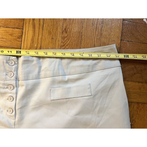 Ashley Stewart Capri Crop Pants 5X Beige Button Fly Lightweight Comfort Shorts - Picture 5 of 7